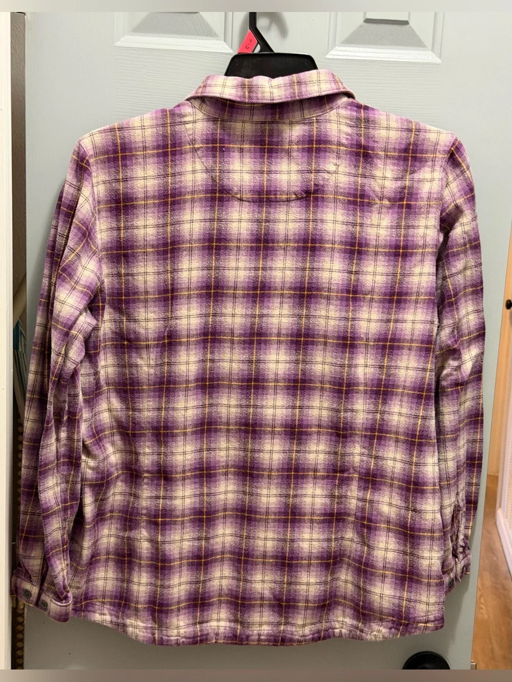 Vintage Woolrich Flannel Shirt Womens XL Eggplant Purple Plaid Outdoor Cotton